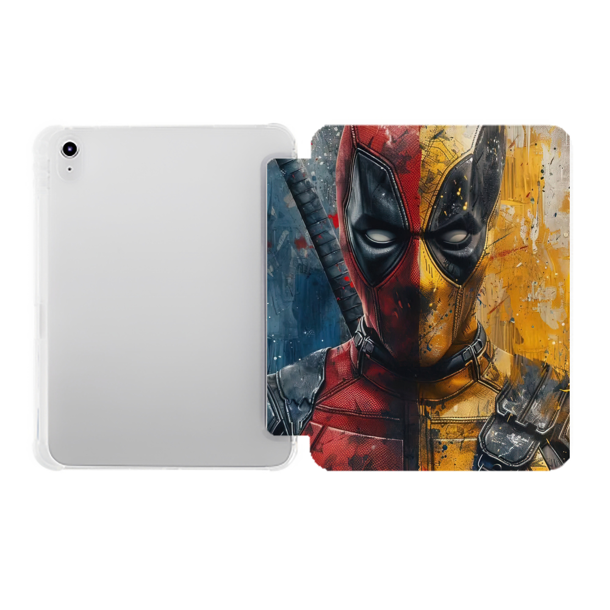 （画像用） Deadpool デッドプール IPad ケース ペン収納付き 三つ折りスタンド PUレザー×シリコン 対応機種9.5/10.5/10.9インチ